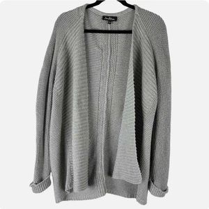Sam Edelman Cardigan Womens XS Gray Chunky Knit Open Front Oversized Cozy